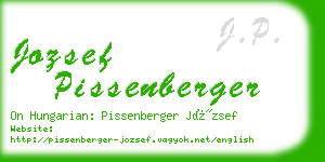 jozsef pissenberger business card